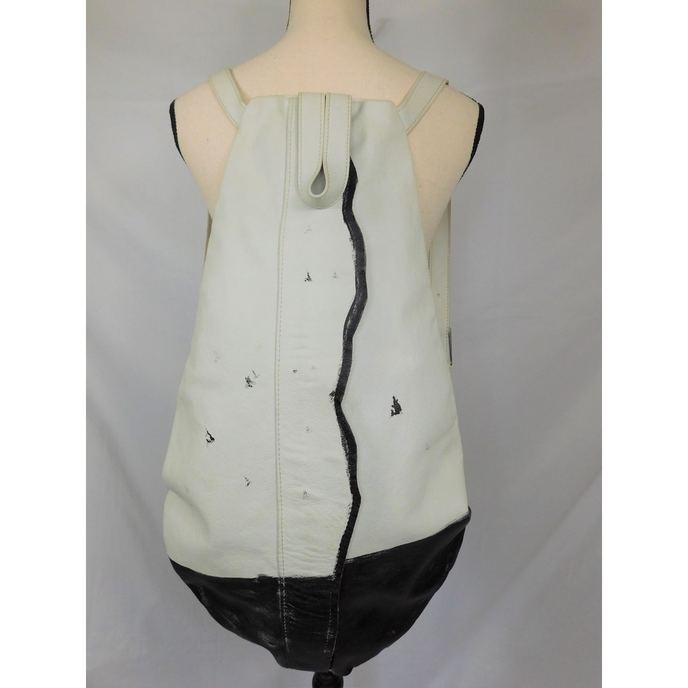 Vintage One Of A Kind Art To Wear Hand Painted Extra Large Leather Backpack